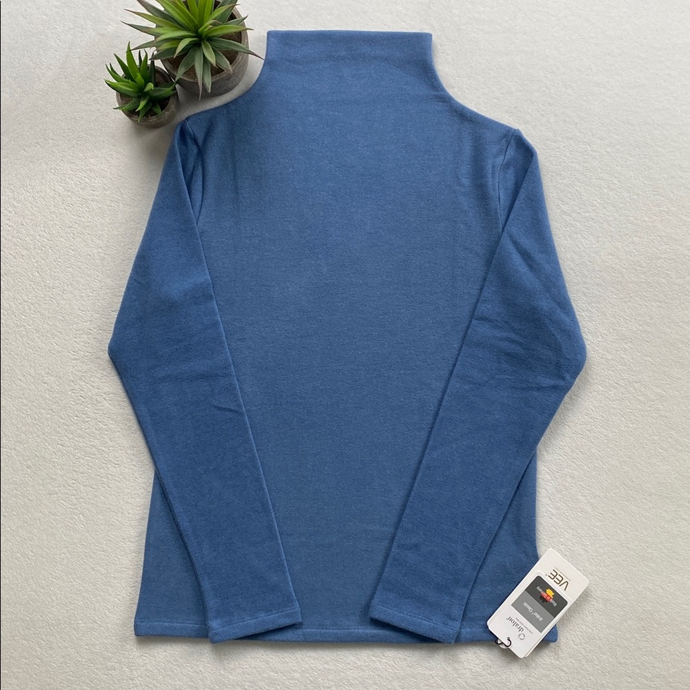 Vee International Brand Dralon Fabric Mock Neck Long Sleeve Pullover Sweater